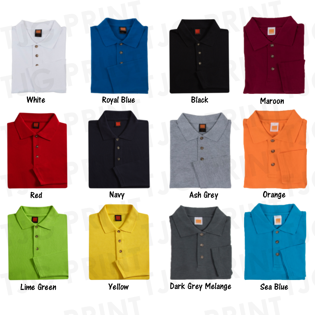 Honeycomb Cotton Polo Long Sleeve T-Shirt | TJG Print