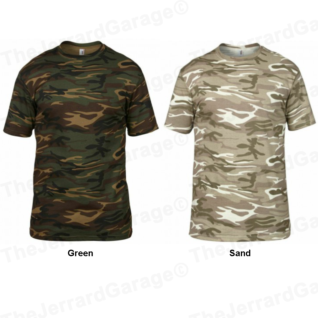 Camouflage Cotton Round Neck T-Shirt