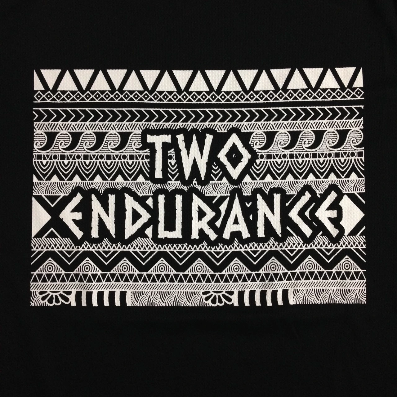 Detailed and complex design done in white silkscreen printing