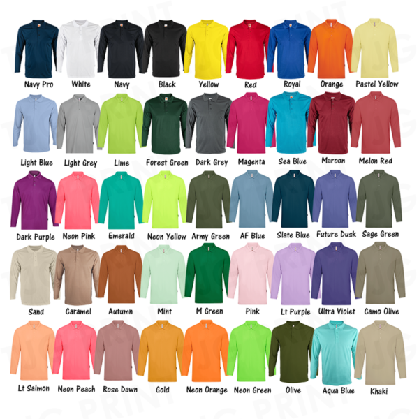 QD67 Eyelet Dri Fit Long Sleeve Polo