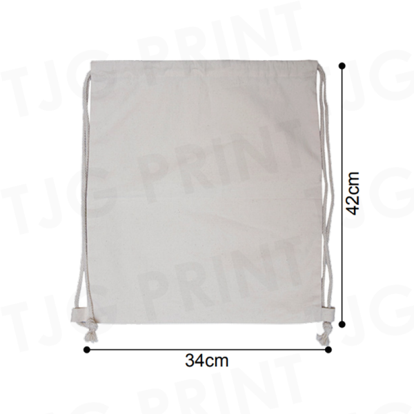 CB07 A3 Natural Cotton Drawstring Bag (6oz) Size