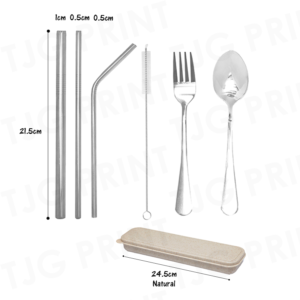 CE25 Stainless Steel Straw Set with Cutlery Set