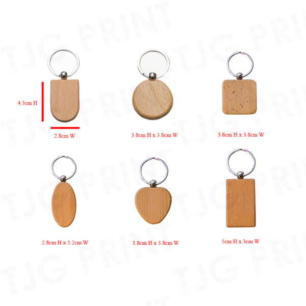 KC Wood Keychain Dimension